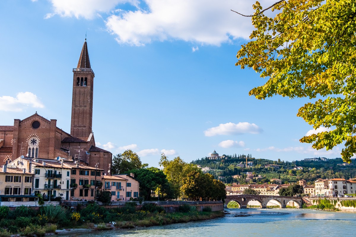 Beautiful serene view of ancient Verona city in Italy